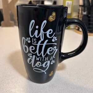 Chic Black and Gold Dog-Themed Mug